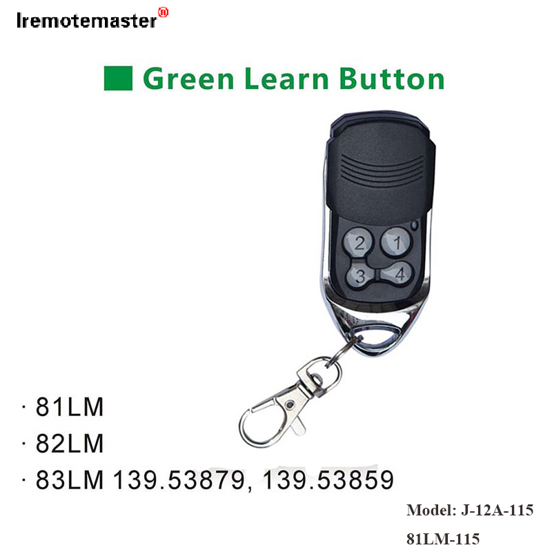 Voor 81LM 82LM 83LM Groene Leer Knop Garagedeur Afstandsbediening Opener 390MHz: