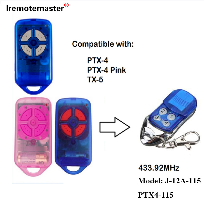 Voor PTX4 433.92 MHz Rolling Code Garagedeur Afstandsbediening: